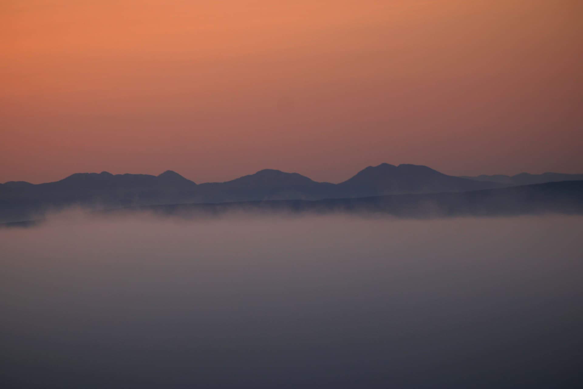Ocean Mountain Island Fog