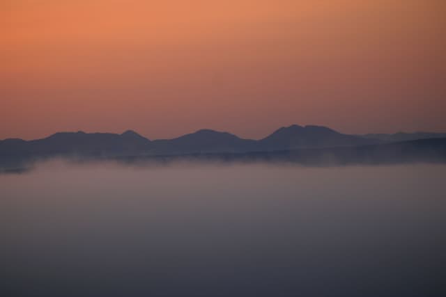 Ocean Mountain Island Fog